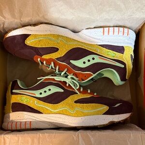Saucony 3D Hurricane Multicolor Suede Sneakers
